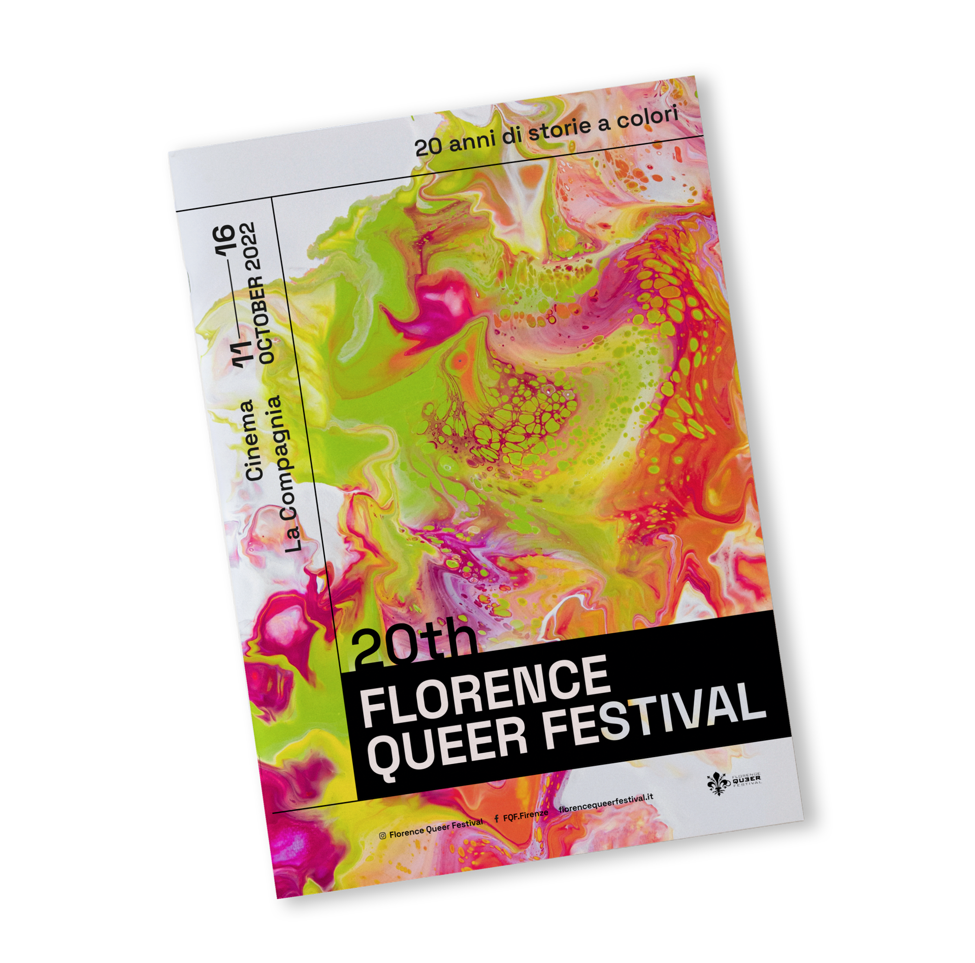 Locandina Florence Queer Festival 2022 curata da Studio Phasma