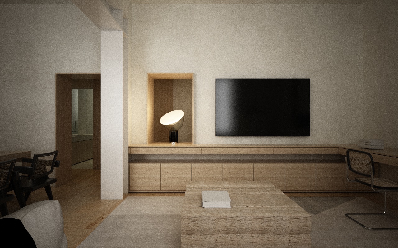 Salotto di una residenza privata a Firenze progettata dallo studio di interior design Phasma