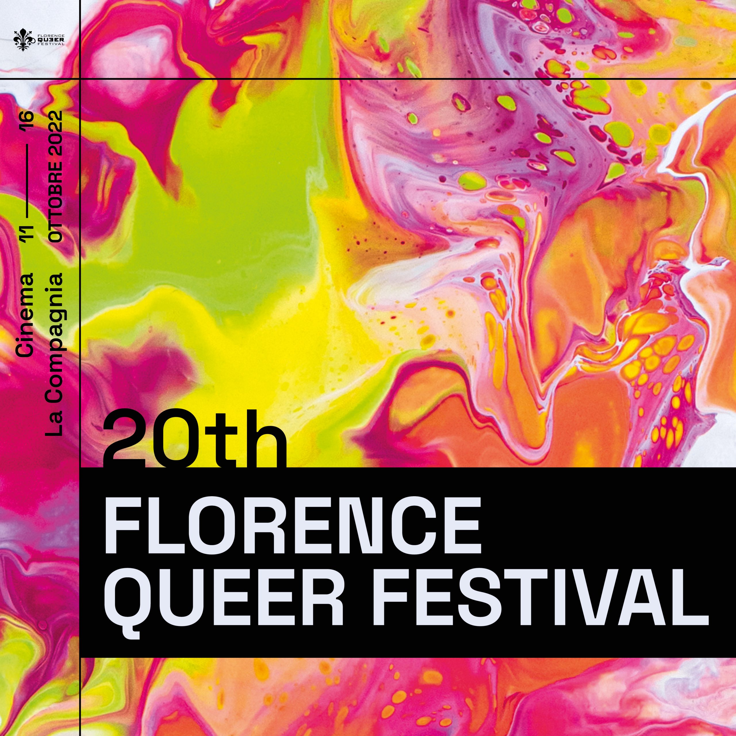 Locandina Florence Queer Festival 2022 curata da Studio Phasma